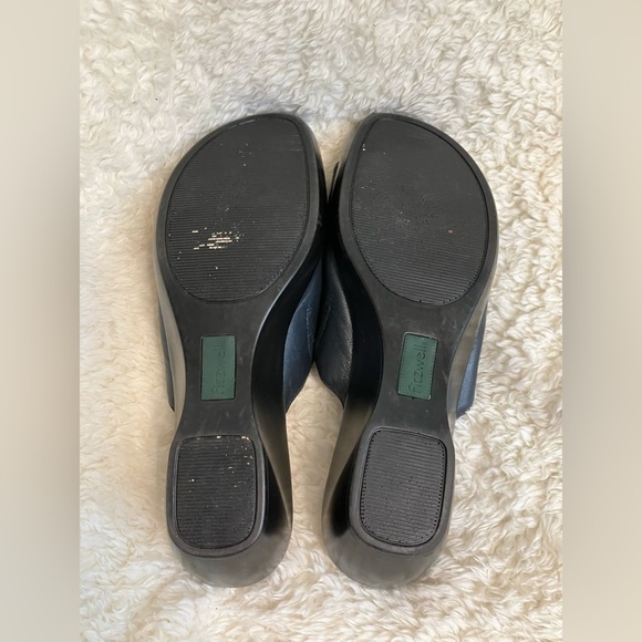 Womens Fitzwell Navy Leather Wedges Size 8.5 - Picture 5 of 9